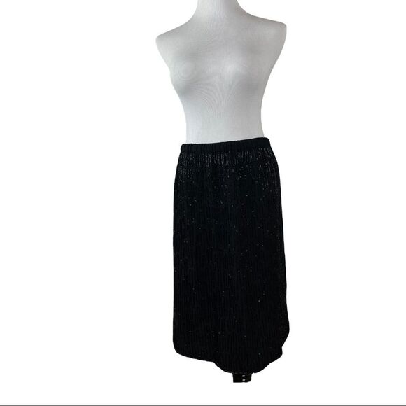 JUDITH ANN CREATIONS Beaded Silk Skirt Size L - Picture 1 of 9